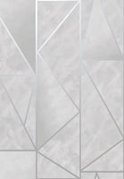 Papel Tapiz Gris con Plateado Diseño Triángulos Metálicos