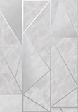 Papel Tapiz Gris con Plateado Diseño Triángulos Metálicos