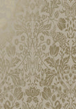 Papel Tapiz Taupe con Dorado Diseño Espejo Floral Metálico