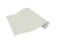 Papel Tapiz Blanco con Verde y Naranja Diseño Rombos Pequeños
