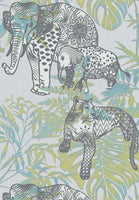 Papel Tapiz Colores Calidos con Animales de la Selva