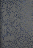 Papel Tapiz Azul Fuerte con Flores en Relieve