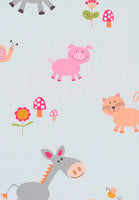 Papel Tapiz Infantil Diseño Animalitos