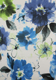 Papel Tapiz Flores Azules y Verdes Estilo Vintage