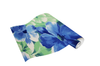 Papel Tapiz Flores Azules y Verdes Estilo Toscano