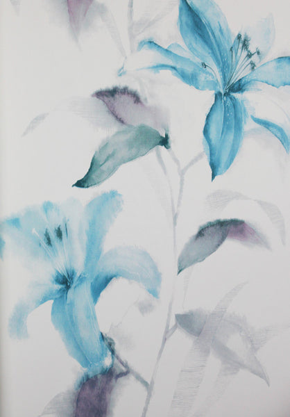 Papel Tapiz Flores Azules Estilo Toscano