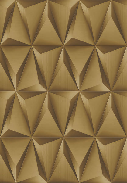 Papel Tapiz Dorado Diseño Triángulos con Efecto 3D